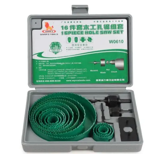 Wynn’s 16-Piece Bi-Metal Hole Saw Kit – Assorted Diameters with Arbor