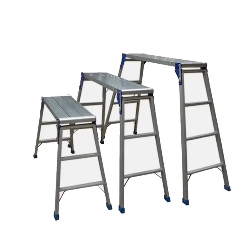 XG 4-Foot Folding Aluminum Work Platform – Portable Ladder Bench