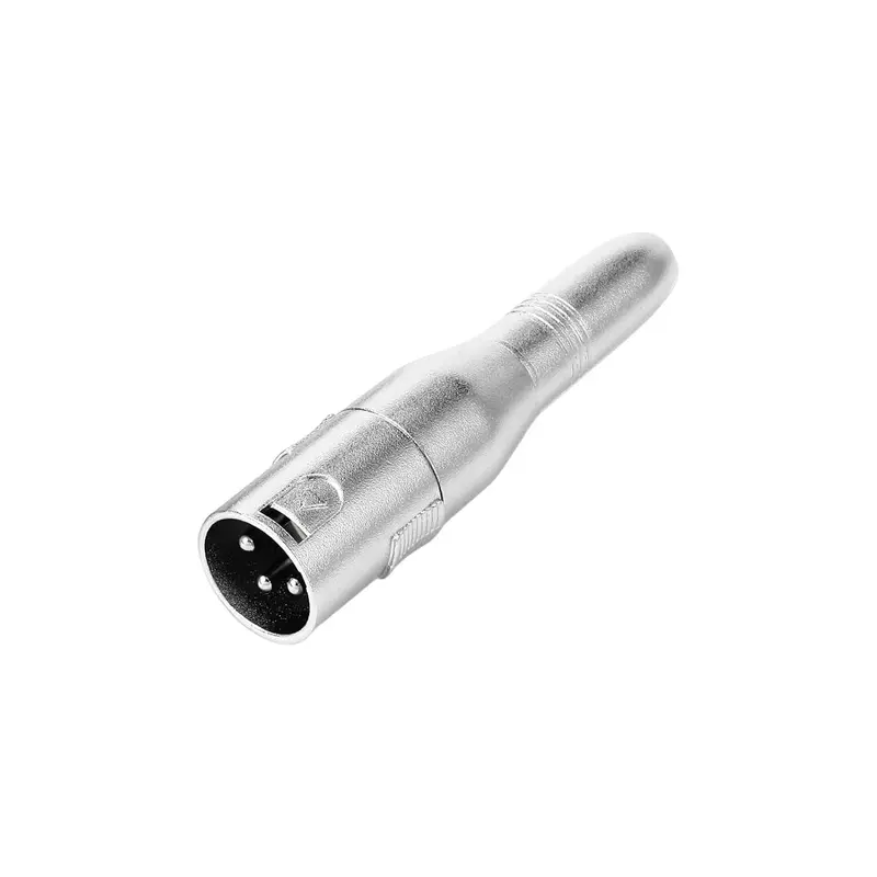 XLR Male to 1/4″ TRS Female Adapter – Studio-Grade Balanced Microphone Coupler, Silver T660-AM