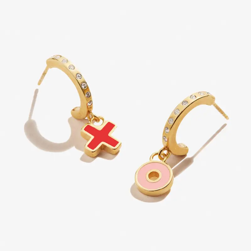 XO Initials Hoop Earrings