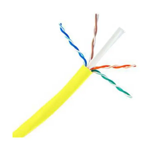 Yellow Cat6 Ethernet Cable – 23AWG, 4-Pair, 600MHz, PVC Jacket, 1000FT Box