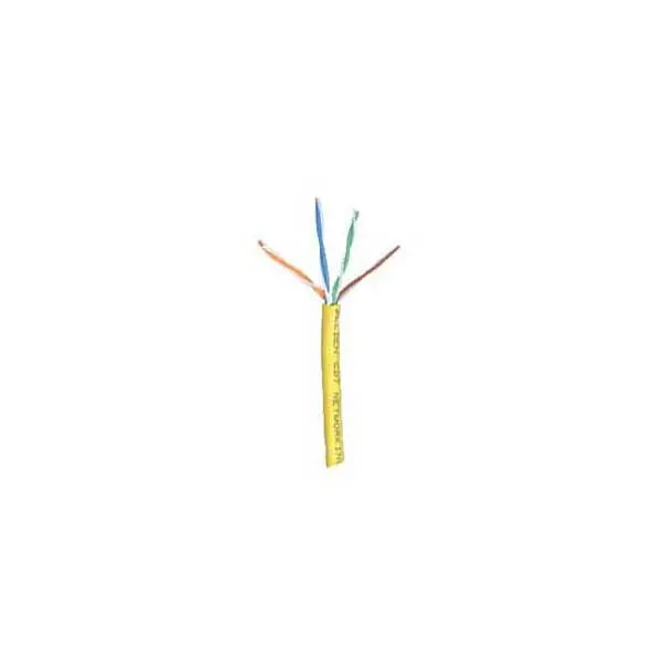 Yellow Cat6 Plenum (CMP) Ethernet Cable – 23AWG, 4-Pair, 600MHz, FR-PVC Jacket, Sold by the Foot