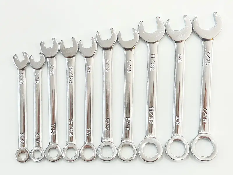 YH Precision Combination Wrench Set – 10-Piece, Metric & Imperial Sizes (5/32″–7/16″) | CRS-YH532716-10