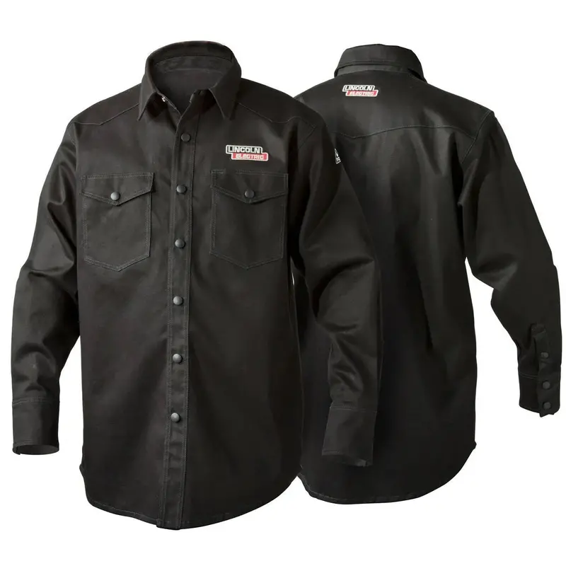 Lincoln K3113-M Flame-Resistant Welding Shirt – Black, Medium 1